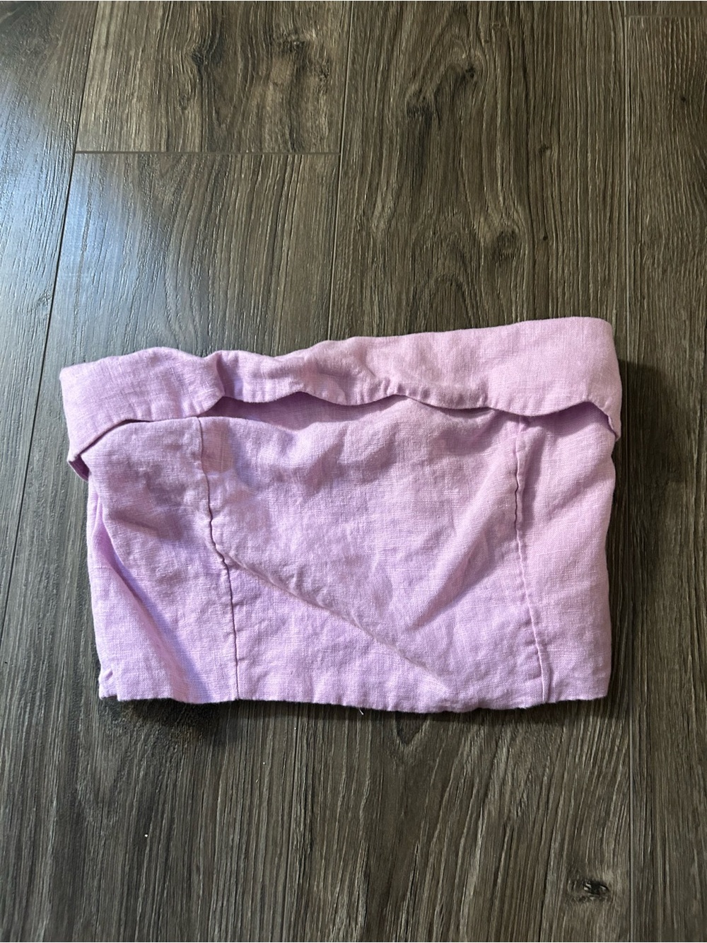 Abercrombie & Fitch Lilac Scallop-Hem Linen Mini Skirt and top 2 piece set - Picture 8 of 8